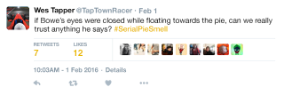 Illustration for article titled ‘Serial’ Fans, Get Ready: The Pie Smell That Lifted Bowe Bergdahl Up And Floated Him Away From His Post Will Finally Be Discussed In The Next Episode